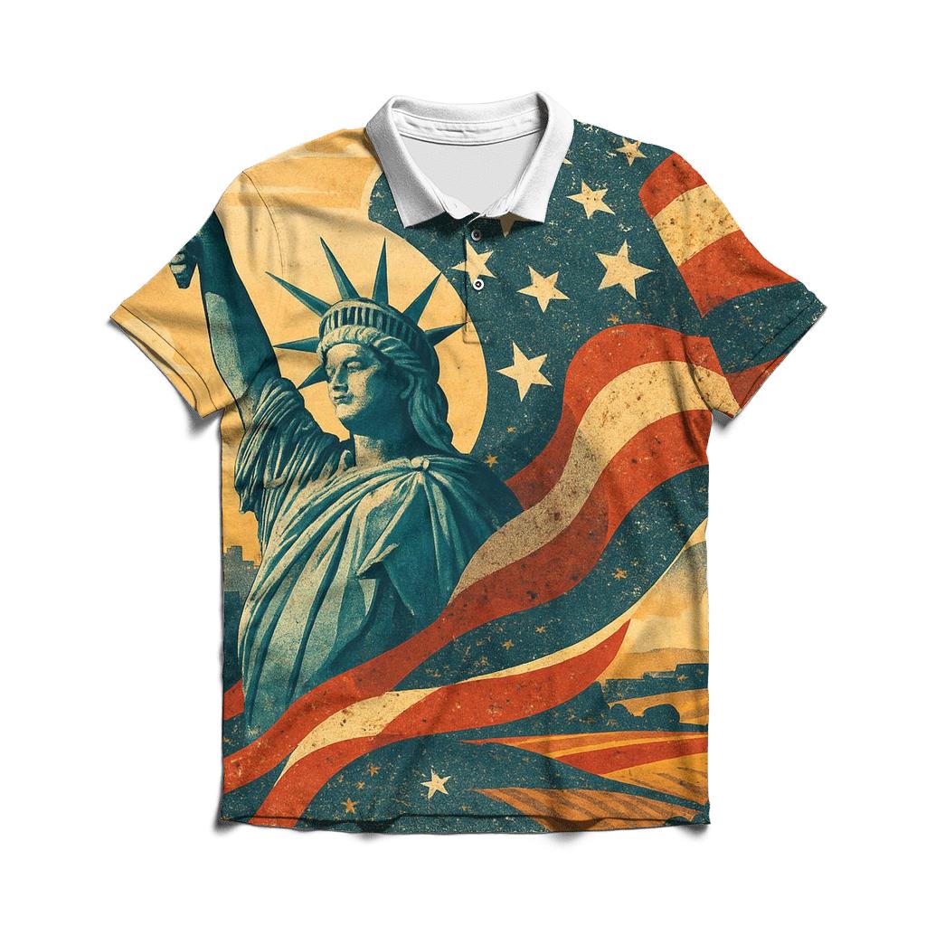 Liberty Mosaic Skyline Wave designer slim fit polos