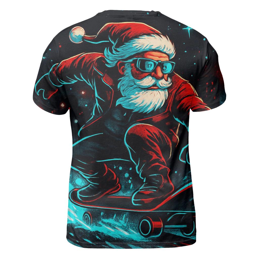 Neon Snowstorm Santa Street Rider trendy printed shirt styles