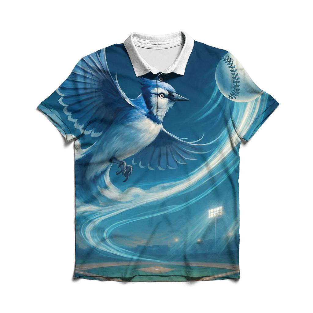 Baseball Flight Path With Blue Jays Thunder custom polo shirts