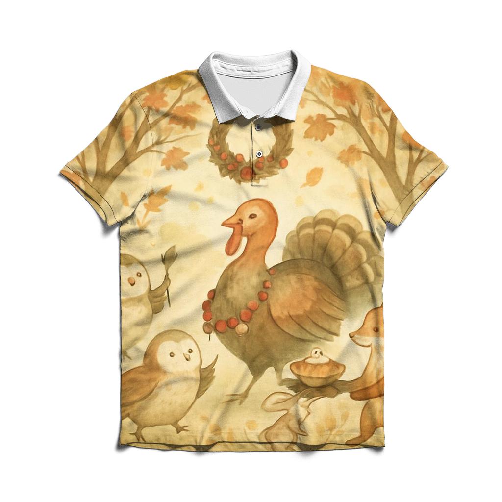 Harvest Parade Of Woodland Friends classic pique polos