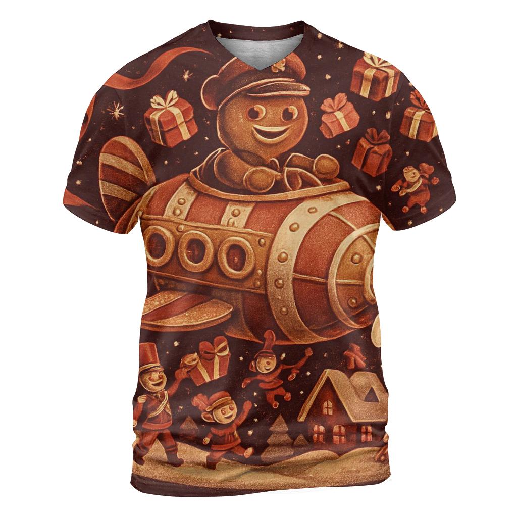 Gingerbread Airship Toy Parade artistic all-over print tops