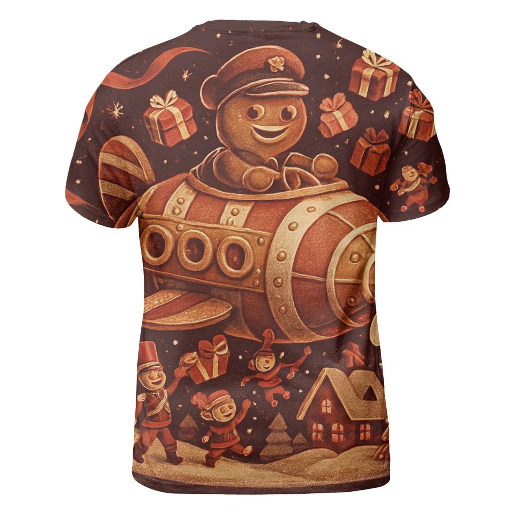 Gingerbread Airship Toy Parade artistic all-over print tops