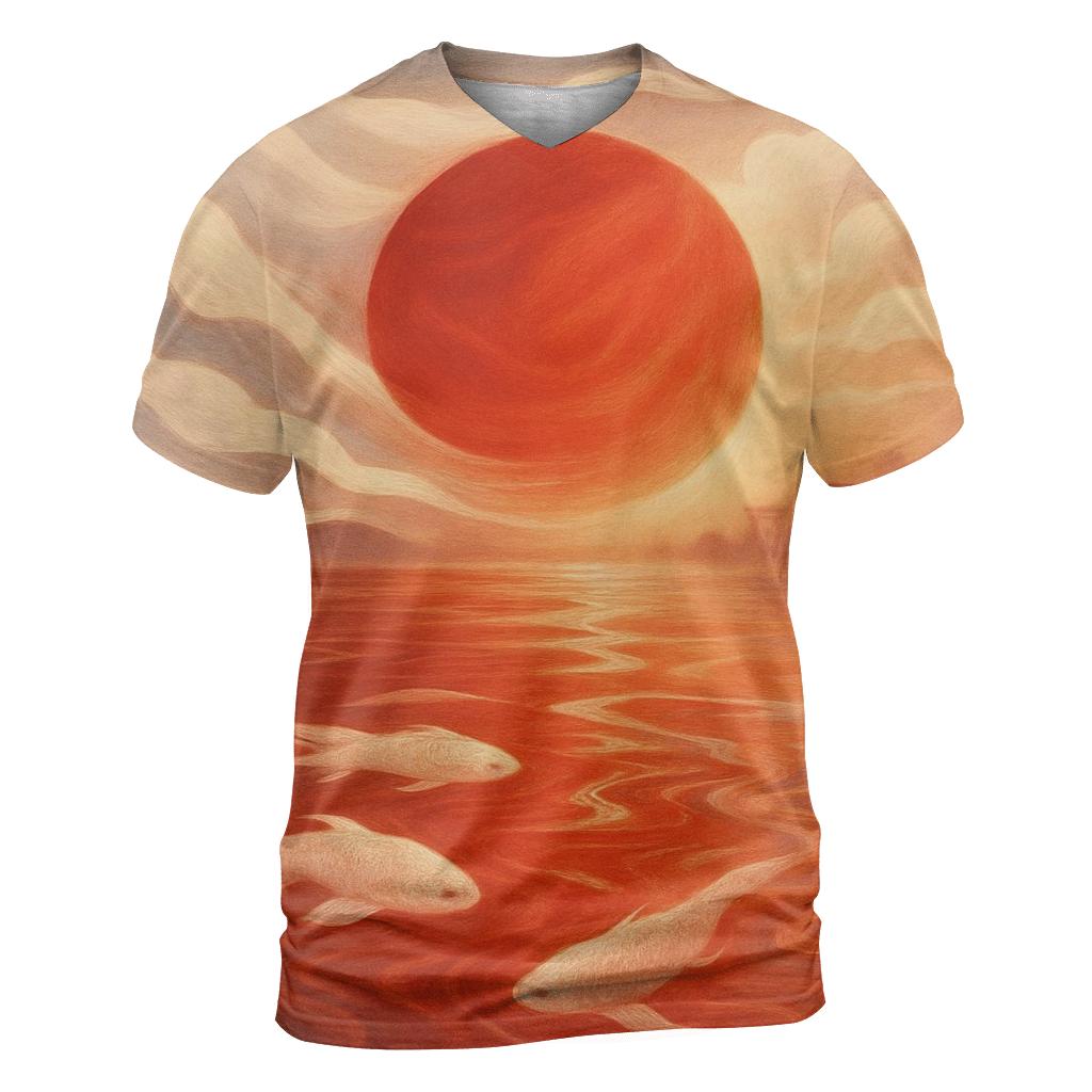 Radiant Sunflag Mist Japan trendy printed shirt styles