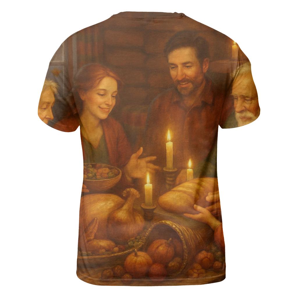 Candlelit Cornucopia Cabin Supper unique graphic print tees