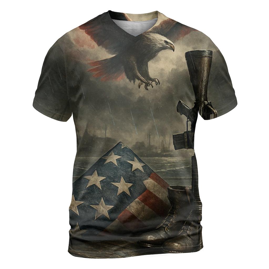 Harbor Of Honor Under A Stormlit Flag vibrant all-over design tees