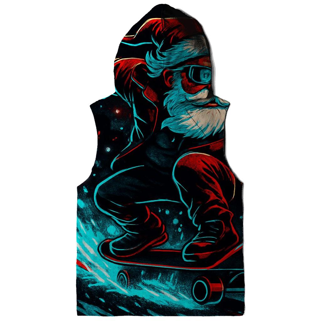 Neon Snowstorm Santa Street Rider premium hoodies