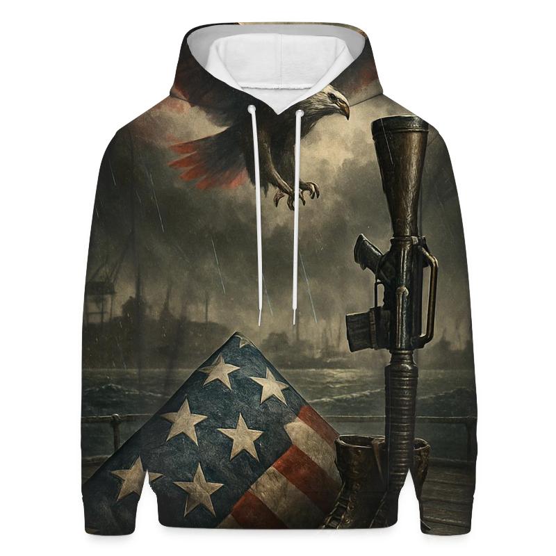 Harbor Of Honor Under A Stormlit Flag hoodies fashion