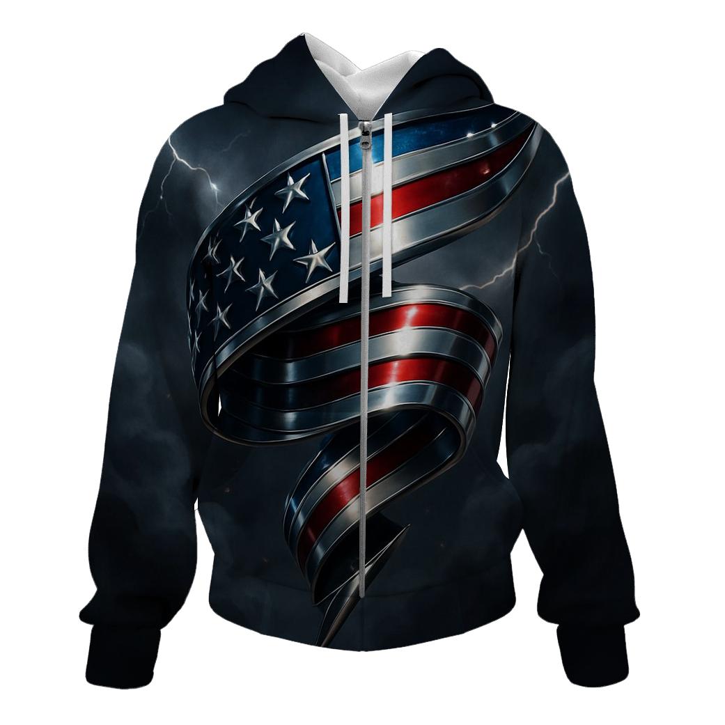Chrome Thunder Stars And Stripes heavyweight hoodies