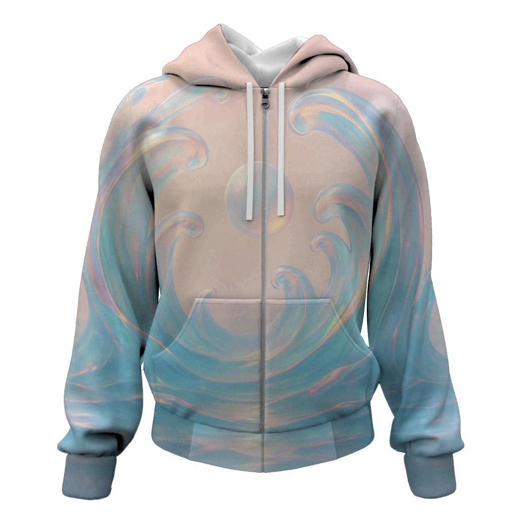 Prismatic Tide Cathedral printed hoodies