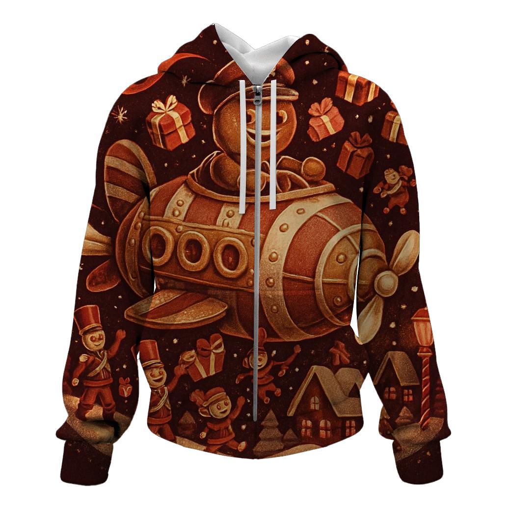 Gingerbread Airship Toy Parade graphic hoodies