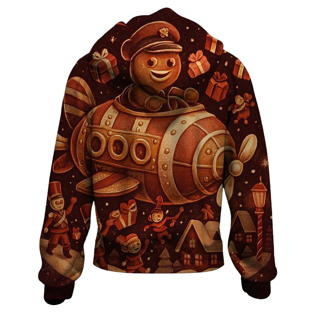 Gingerbread Airship Toy Parade graphic hoodies