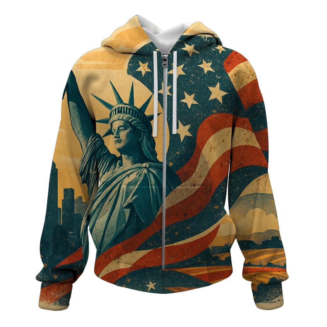 Liberty Mosaic Skyline Wave lightweight hoodies