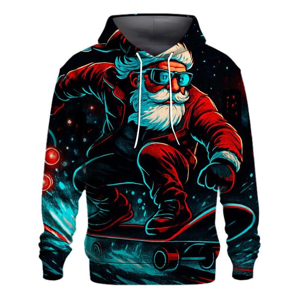 Neon Snowstorm Santa Street Rider printed hoodies