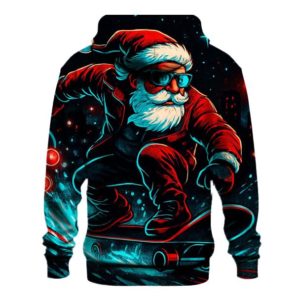 Neon Snowstorm Santa Street Rider printed hoodies