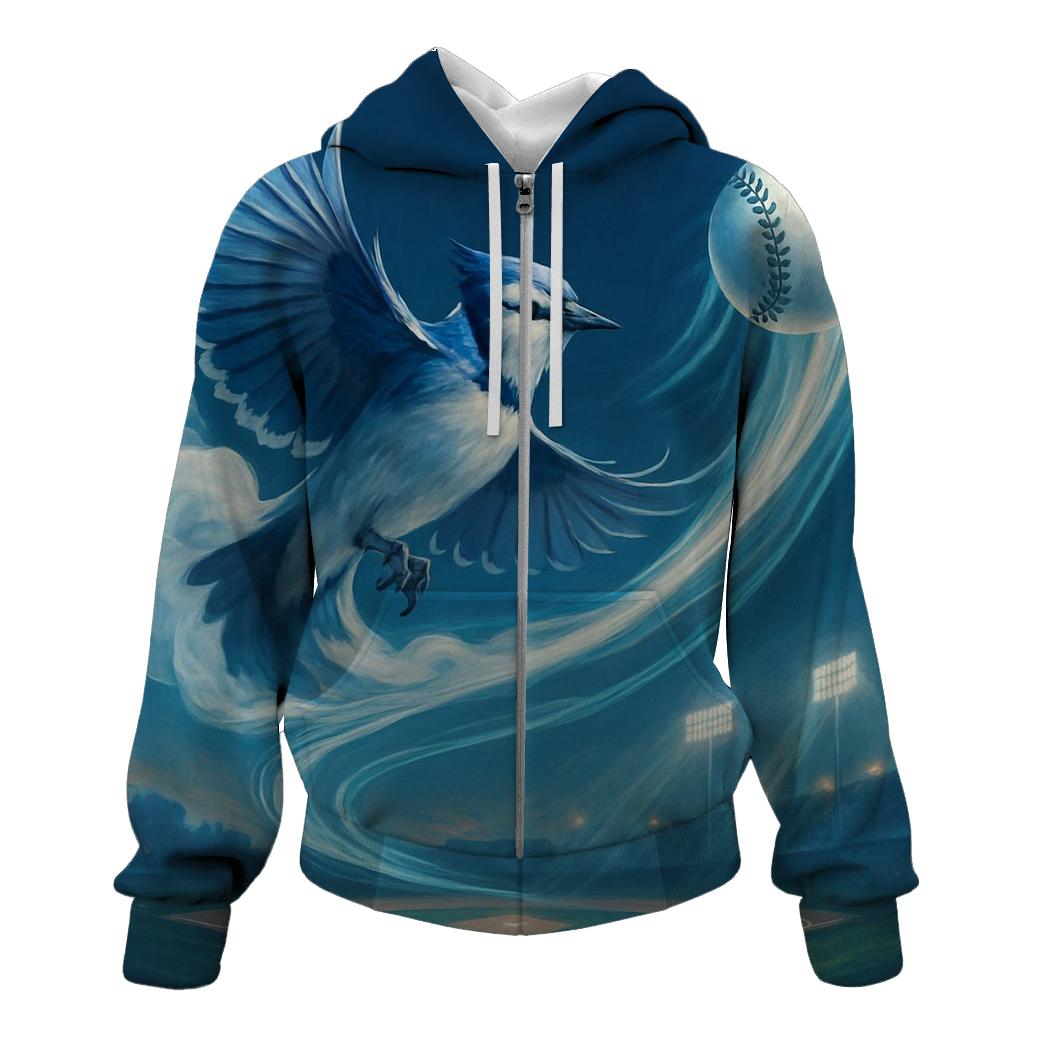 Baseball Flight Path With Blue Jays Thunder designer hoodies