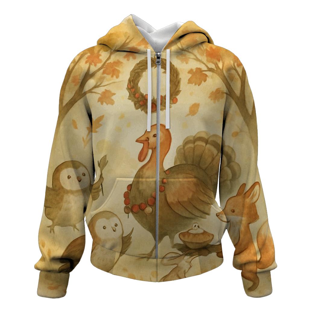 Harvest Parade Of Woodland Friends heavyweight hoodies