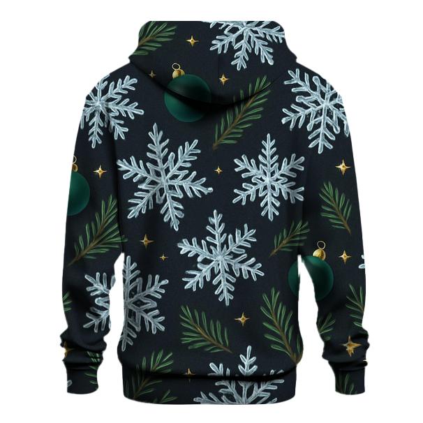 Midnight Snowflake And Ornament Constellation Scatter On Charcoal custom hoodies