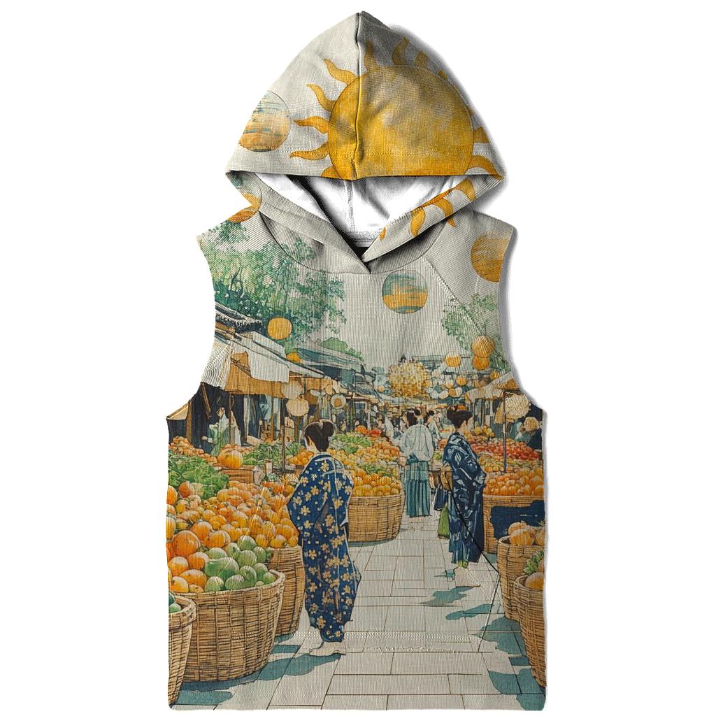 Hokusai Inspired Solar System Market Day lightweight hoodies