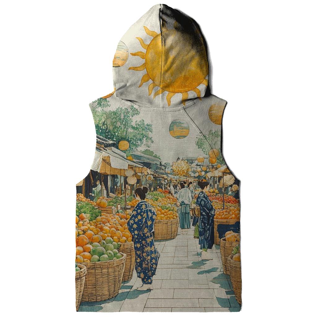 Hokusai Inspired Solar System Market Day lightweight hoodies