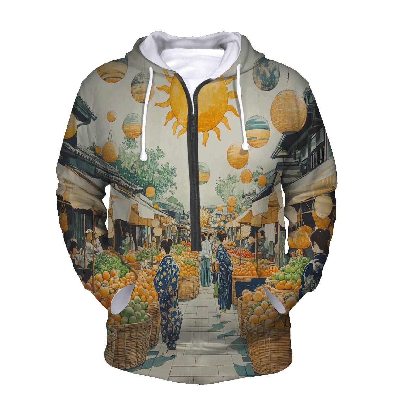 Hokusai Inspired Solar System Market Day hoodie trends