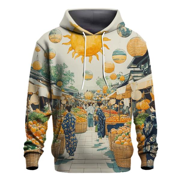 Hokusai Inspired Solar System Market Day lightweight hoodies