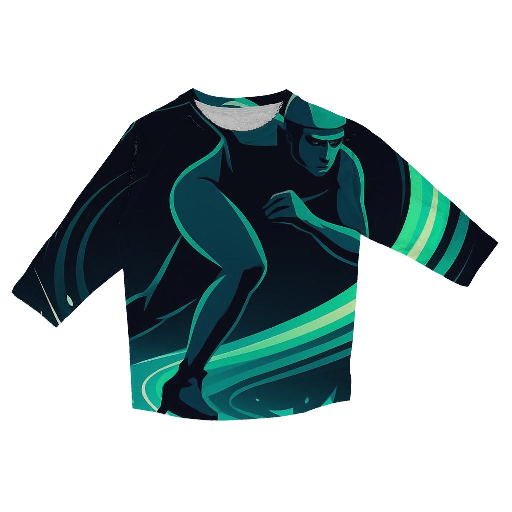 Aurora Line Speed Skating designer 3/4 sleeve blouses