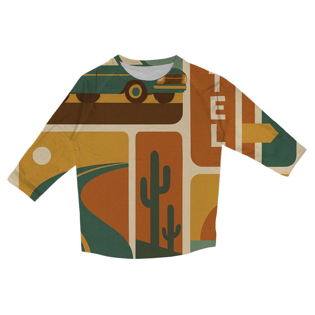 Groovy Road Trip Postcard Collage cotton quarter sleeve shirts