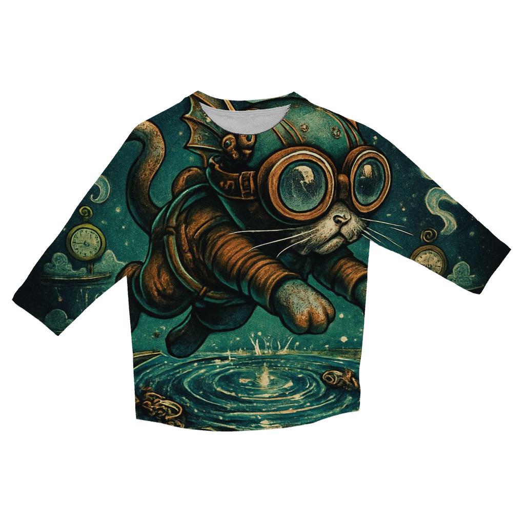 Clockwork Lagoon Cat personalized 3/4 sleeve tees