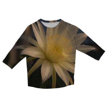Night Blooming Cereus On Urban Rooftop trendy 3/4 sleeve tops