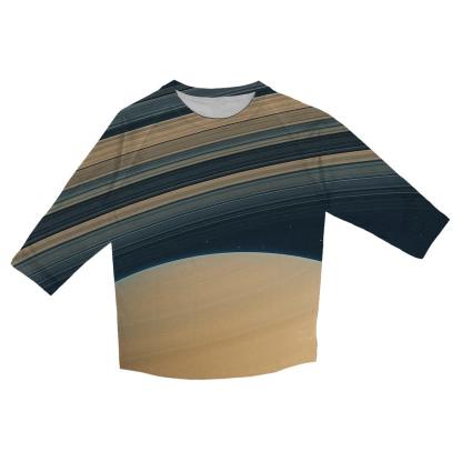 Ring Plane Horizon With Gap Divisions printed three quarter sleeve shirts