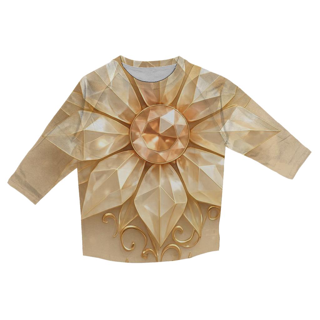 Champagne Prism Bloom designer 3/4 sleeve blouses