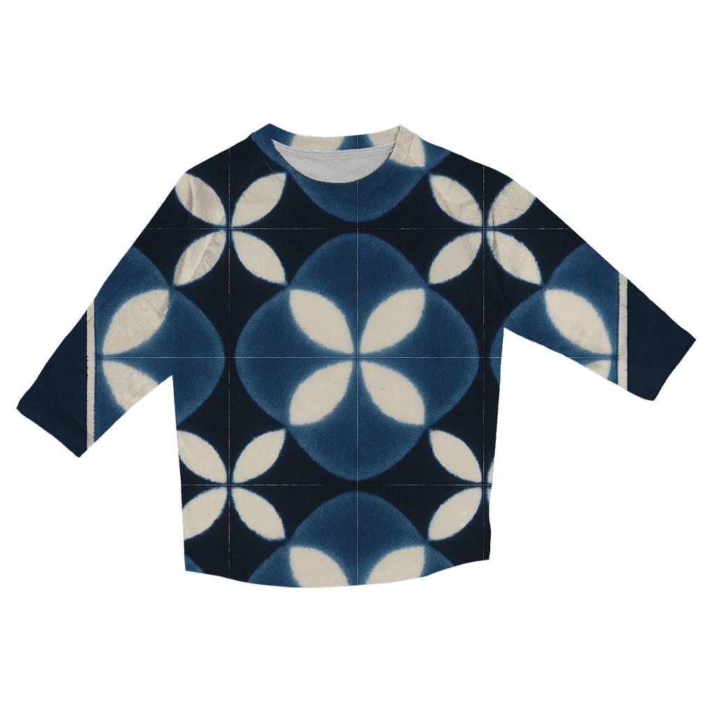 Lunar Itajime Eclipse Lattice printed three quarter sleeve shirts