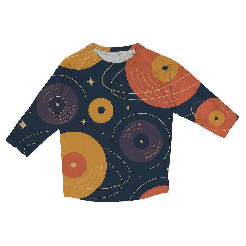 Vinyl Galaxy Groove Rings trendy 3/4 sleeve tops