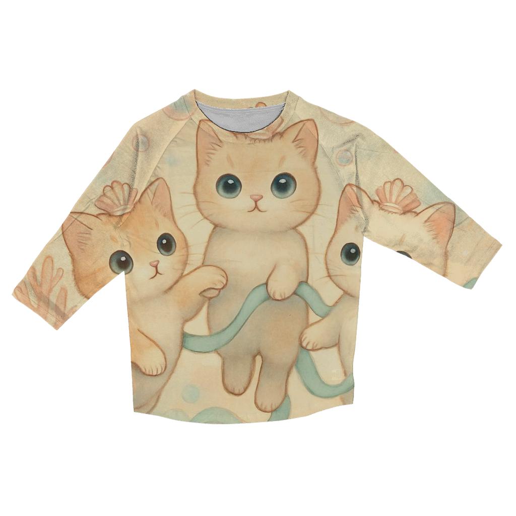 Sunrise Bubble Reef Cat Guardians personalized 3/4 sleeve tees