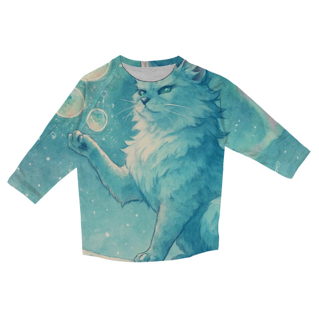 Aurora Lantern Guardian Cat designer 3/4 sleeve blouses