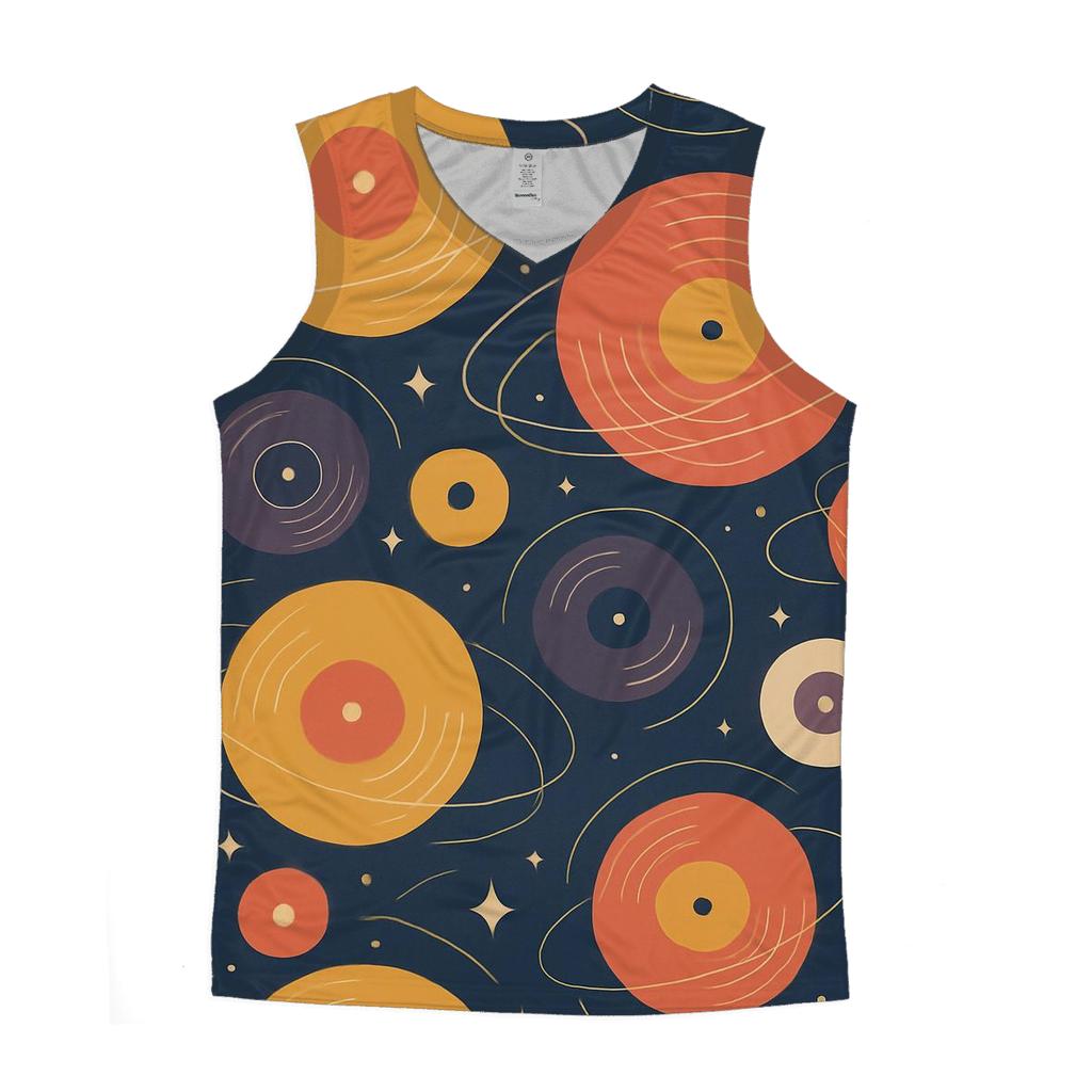 Vinyl Galaxy Groove Rings casual summer tank tops