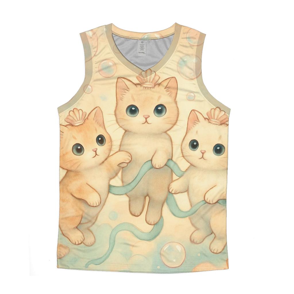 Sunrise Bubble Reef Cat Guardians cotton sleeveless tops