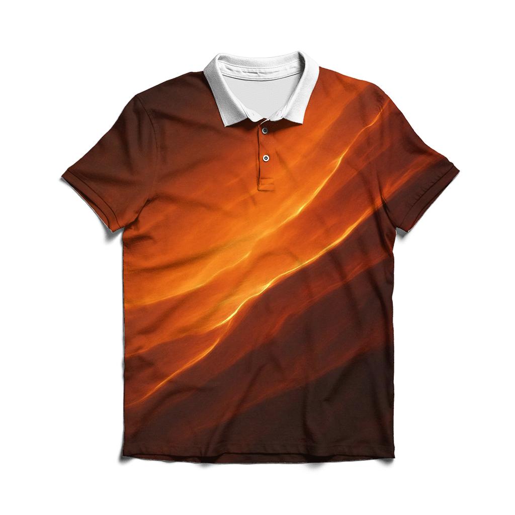 Molten Amber Drift Gradient premium cotton polo shirts