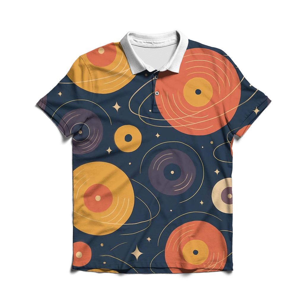 Vinyl Galaxy Groove Rings personalized polo shirts