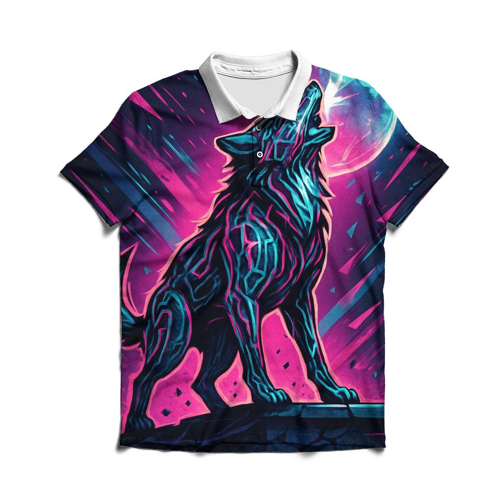 Circuit Howl Wolf embroidered polo tops