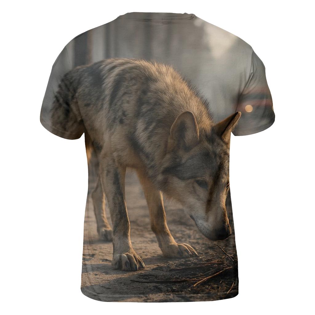 Firebreak Sentinel Wolf In Post Burn Forest Survey trendy printed shirt styles