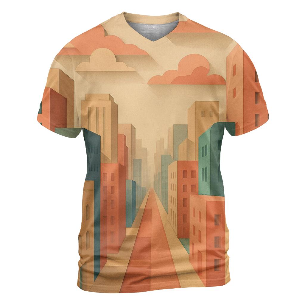 Kinetic Paper Cut City Mirage designer pattern shirts