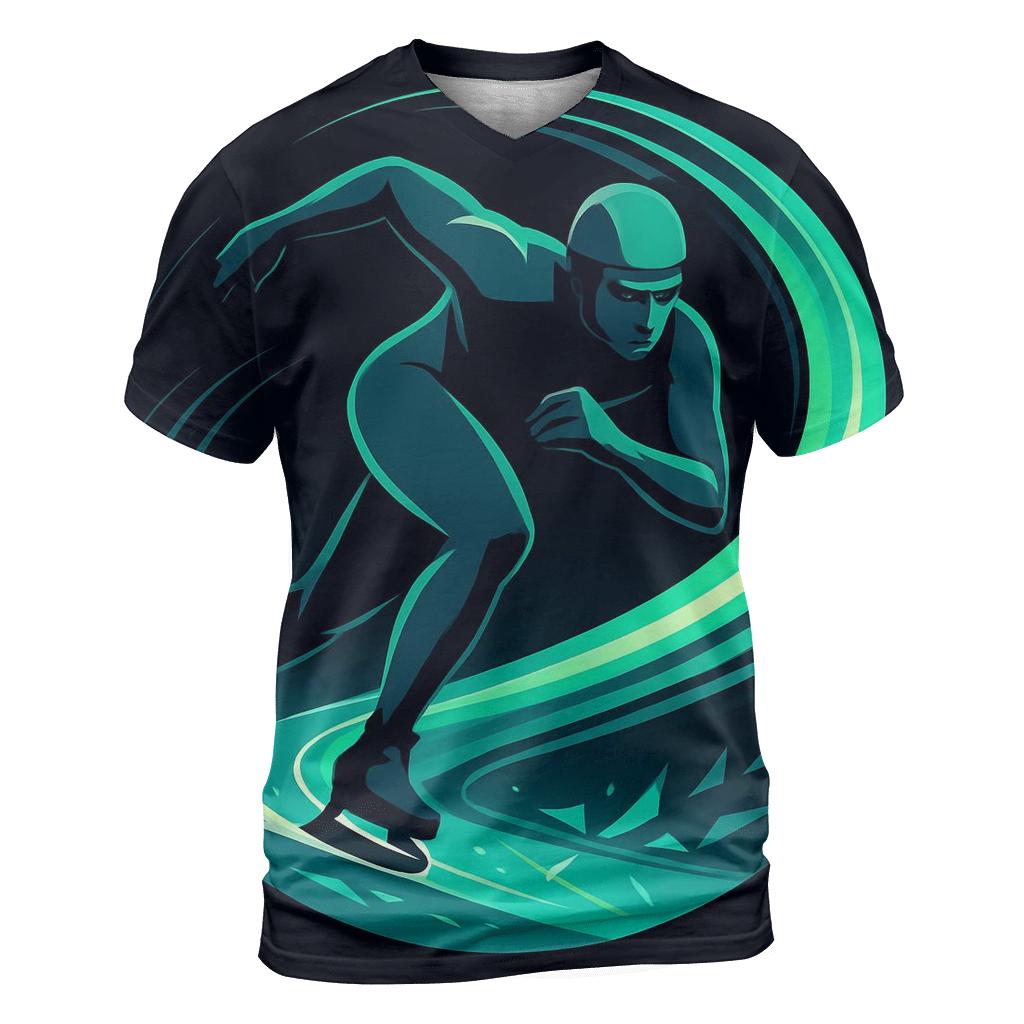 Aurora Line Speed Skating statement graphic shirts