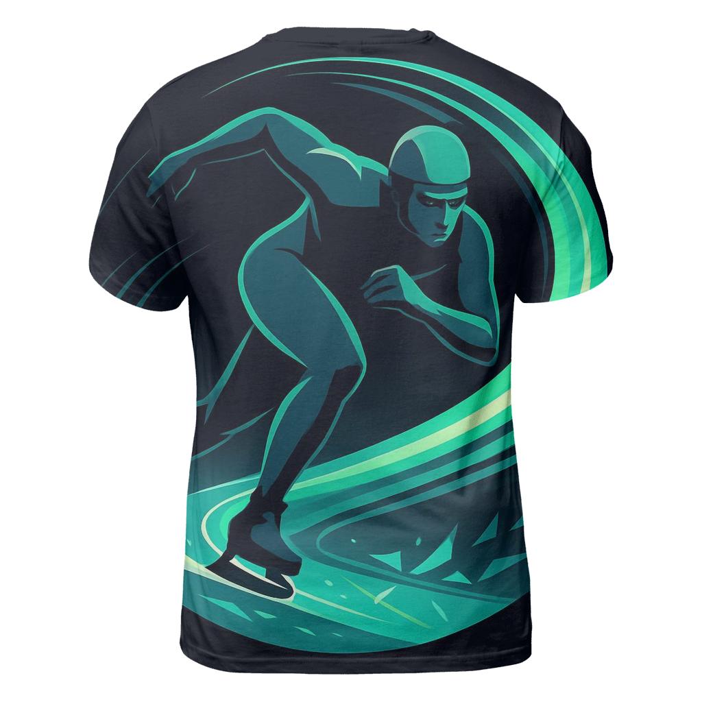 Aurora Line Speed Skating statement graphic shirts