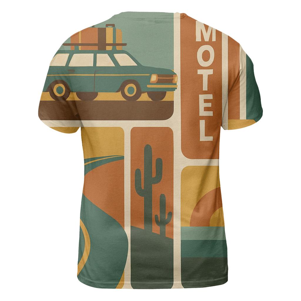 Groovy Road Trip Postcard Collage artistic all-over print tops