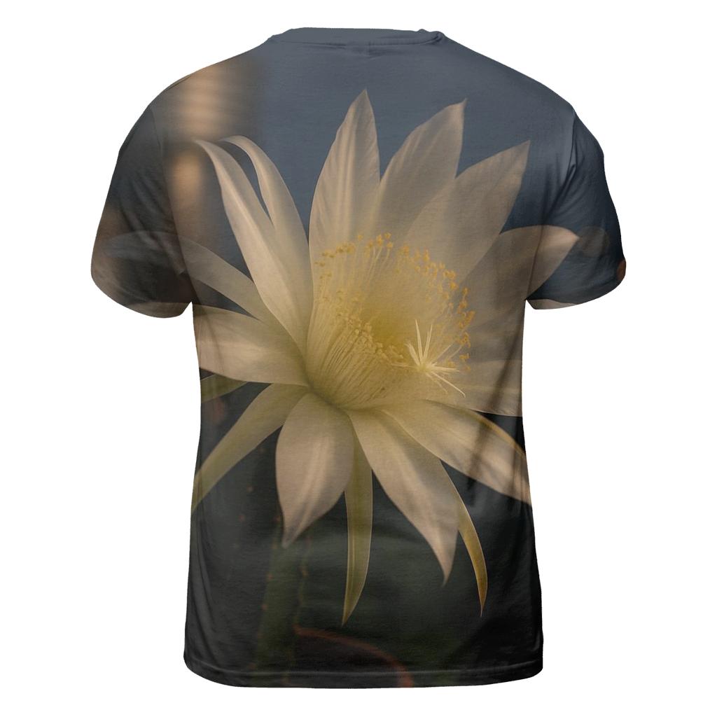 Night Blooming Cereus On Urban Rooftop trendy printed shirt styles