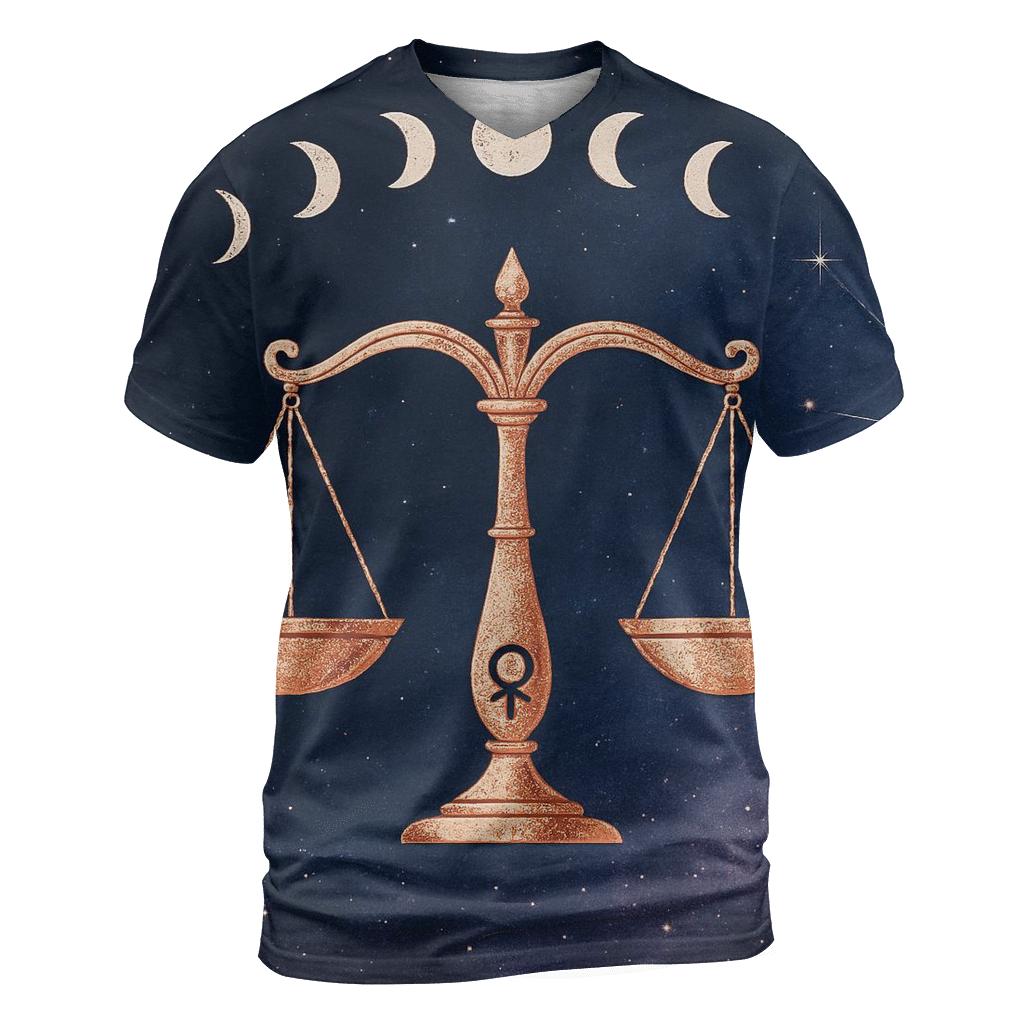Libra Equinox Scales Constellation Emblem statement graphic shirts