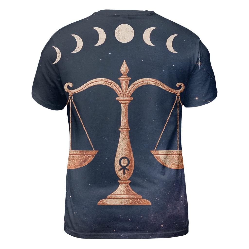 Libra Equinox Scales Constellation Emblem statement graphic shirts