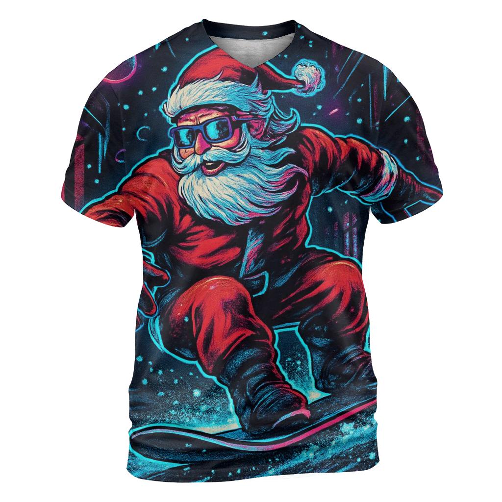 Neon Blizzard Santa Street Rider designer pattern shirts
