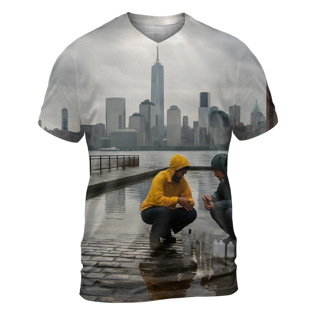 Red Hook Rain Gloss Lower Manhattan Panorama creative print fashion shirts